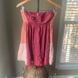 Free People Top Across the Sea  Red Floral Women Sz S NEW Cottagecore